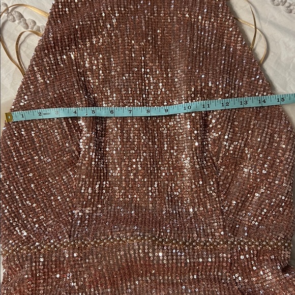 Bronx & Banco Moon Gown Rose Gold Sequin Mermaid Dress Size XL - Picture 9 of 12